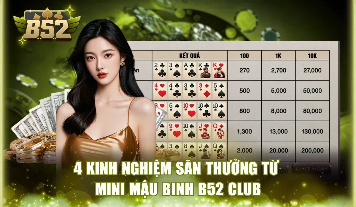 4 kinh nghiệm săn thưởng từ Mini Mậu Binh B52Club