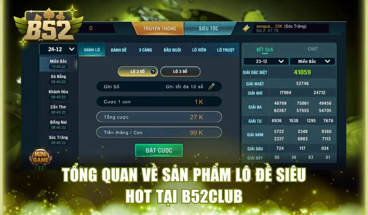 Tổng quan về sản phẩm lô đề siêu hot tại B52Club
