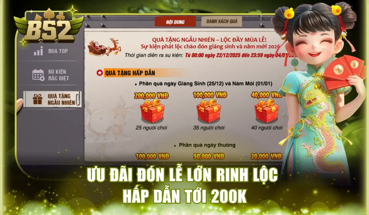 Ưu đãi đón lễ lớn rinh lộc hấp dẫn tới 200K